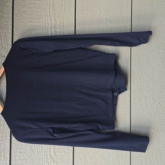 Harper And Ivy Black Long Sleeve Asymmetrical Snap  Crop Top XL NWOT - Picture 5 of 5